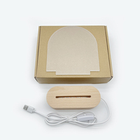Kit de veilleuse à LED en acrylique vierge personnalisée en gros pour tableau mémo à LED, lampe de décoration intérieure à base de bois personnalisée veilleuse intelligente