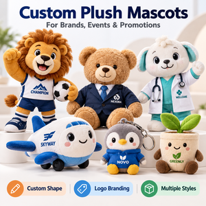 Peluche personnalisée, mascotte scolaire, article de parc d'attractions, poupée en coton sur mesure, cadeau de collection au design personnalisé - Product Image 5
