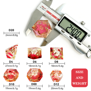 Toptan özel logo polyhedral şeffaf doğal içi boş sıvı kum çekirdek masa RPG seti Dnd reçine zar - Product Image 5