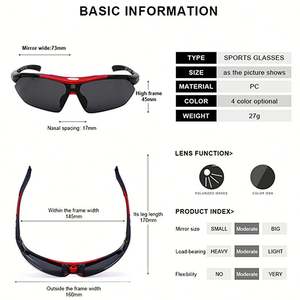 Lunettes de soleil de sport pour hommes et femmes, idéales pour le cyclisme et les activités de plein air – Vente en gros à prix réduit - Product Image 3