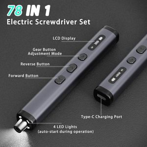 Juego de Destornilladores Eléctricos de Precisión 78 en 1, Nuevo Tubo Cuadrado, Recargable, Motor sin Escobillas, Batería de Litio, 72 Puntas de Acero S2 - Product Image 2