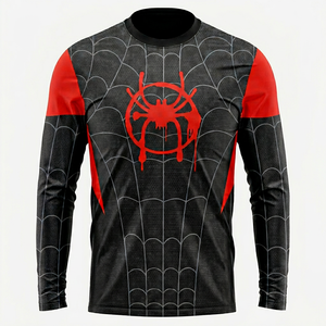 Chemise Spider-Man pour homme, motif toile noire et rouge, impression par sublimation, séchage rapide, manches longues, taille adulte, grande taille, automne, hiver, toutes saisons - Product Image 1