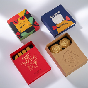 Boîte à gâteaux personnalisée avec logo, 2 à 8 compartiments pour boulangerie, sushis, cupcakes, gâteaux de lune, biscuits - Boîte cadeau tiroir en matériaux recyclés - Product Image 5