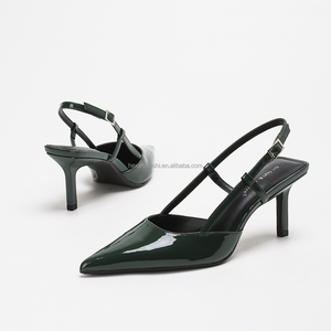 1208-1 أحذية نسائية مخصصة عالية الجودة صيفية بسيطة نمط أزياء مدببة اصبع القدم مشبك حزام أحذية حبال للنساء - Product Image 2