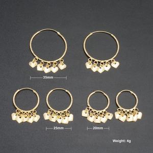 JXX Classic, Juego de Aretes de Aro con Diseño de Corazón en Oro de 24K, Joyería Personalizada al por Mayor para Regalos - Product Image 2