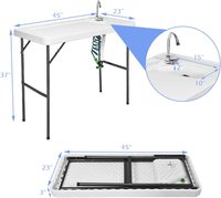 Table de filet pliante en plastique compacte de vente chaude avec couteau à filet pour une utilisation en extérieur