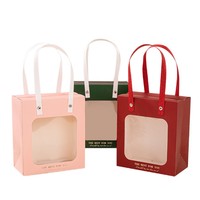 Sac cadeau avec fenêtre transparente, sac cosmétique, sac fourre-tout, sac en papier, sacs cadeaux avec logo, sac cadeau personnalisé, papier cartonné blanc, vente en gros