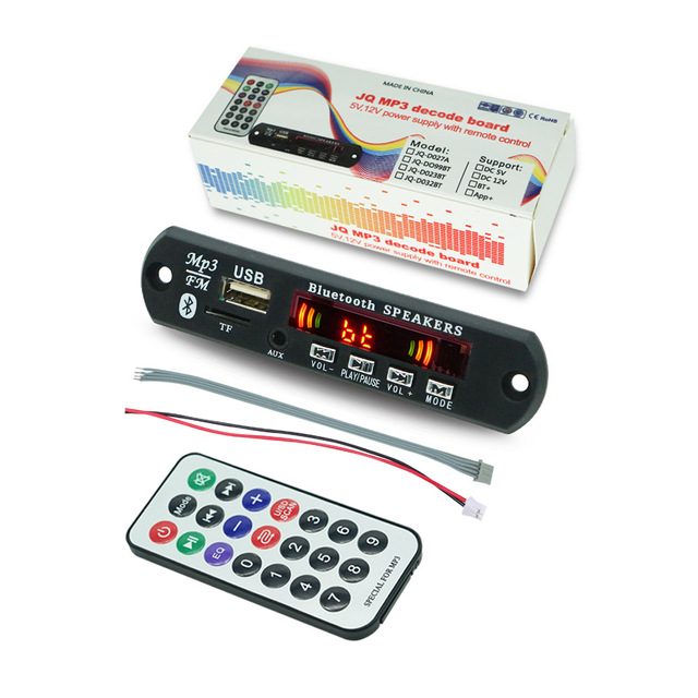 5.0 2*3W Power Amplifier Board with Subwoofer Speaker 12v5v MP3 Decoder Car FM Radio Module Electronic Components TF Support