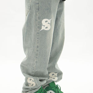 Jean Homme Ample et Grande Taille Style Hip Hop, Jean Droit Décontracté et <span class=keywords><strong>Large</strong></span>, Pantalon en Jean Streetwear pour Hommes, Grossistes Personnalisés - Product Image 6