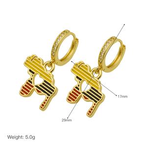 Nuevos Pendientes de Estilo Hip Hop con <span class=keywords><strong>Mapa</strong></span> de Venezuela, Esmalte Brillante en Amarillo, Azul y Rojo, Pendientes Colgantes con <span class=keywords><strong>Mapa</strong></span> de Colombia - Product Image 3