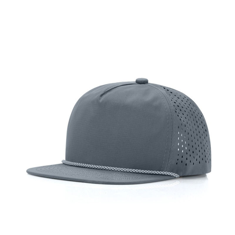 Unstructured Laser-cut Rope Hats Blank Snapback Hat 5 Panel Waterproof ...