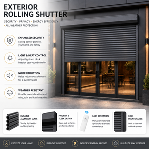 Persianas de Seguridad para Ventanas de Edificios Comerciales, Antirrobo, de Aluminio Resistente, Suministro para Contratistas - Product Image 5