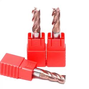 Ad alta velocità <span class=keywords><strong>4</strong></span>-flauto fresa con doppio angolo di scanalature diritte e rivestimento in Altin OEM personalizzabile - Product Image 1