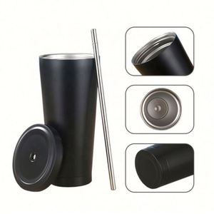 Vasos Térmicos de Acero Inoxidable con Aislamiento al Vacío de 500ml/750ml para Cerveza y Café, con Logotipo Personalizado al por Mayor, Mantienen Bebidas Calientes y Frías, con Pajitas Metálicas - Product Image 4