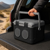 Glacière portable multifonction moderne 21L avec haut-parleurs pour camping en extérieur, voiture, marché nocturne, stand - Matériau PU pour la conservation des canettes