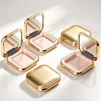 Boîte de maquillage compacte carrée en ABS/AS écologique personnalisée, miroir portable, conteneur cosmétique, blush, fond de teint, emballage