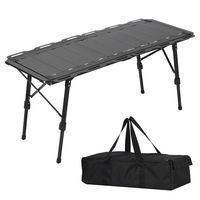 Table de camping moderne pour l'extérieur, pliable, petite taille, réglable en hauteur, légère, portable, en aluminium, capacité de charge de 60 kg