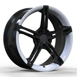Nouvelles roues forgées en alliage d'aluminium de qualité supérieure Finition polie à double couleur avec différentes tailles PCD et ET disponibles
