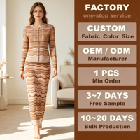 Vernalux 2026 – Ensemble Chic Décontracté en Maille Zigzag pour Femme : Cardigan à Manches Longues et Robe Longue Moulante Élégante pour l'Automne