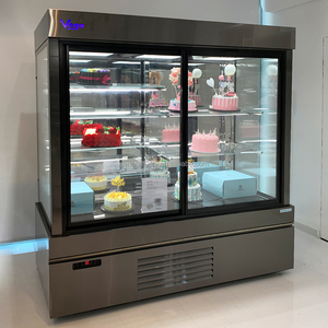 Thương mại <span class=keywords><strong>4ft</strong></span> duy nhất-nhiệt độ bánh Showcase tủ lạnh kính hiển thị phía trước trường hợp <span class=keywords><strong>LED</strong></span> chiếu sáng làm mát không khí RAL màu ISO - Product Image 1