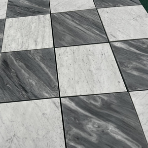 Autocollants de <span class=keywords><strong>carrelage</strong></span> en marbre gris et blanc, effet damier, autocollants en <span class=keywords><strong>vinyle</strong></span> imperméables à coller et à décoller pour la cuisine et le salon - Product Image 1