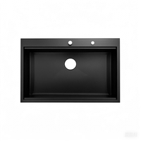 Évier de cuisine multifonctionnel noir insonorisé en acier inoxydable 304, style ferme, avec accessoires, finition PVD or, en promotion