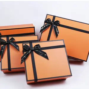 Ücretsiz özel boyut ve tasarım sürpriz kapak ve taban papyon düğün hediye kutusu karton doğum günü hediyesi kağıt ambalaj kutusu