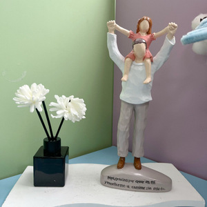 Figurines en résine père et enfant, 2 pièces, décoration contemporaine pour la maison, salon, meuble TV, ornements, cadeau pour la fête des pères - Product Image 4