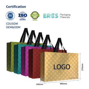 Sacs en gros bon marché personnalisés imprimés pour l'épicerie, sacs promotionnels recyclables en tissu et en papier avec logo, style logo Dress Sense - Product Image 6