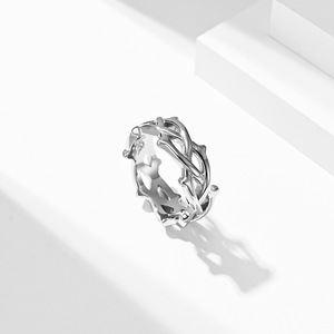 뜨거운 판매 펑크 9mm 가시의 왕관 고딕 스테인레스 스틸 고스 링 9MM 직조 패턴 링 남자 - Product Image 3