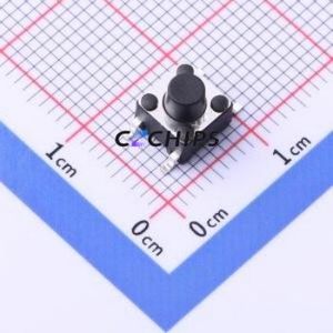 TS-1102SD-C-E-B Tactile Switch SMD-4P,6x6mm Switch Single Pole Single Throw Round Button 2.6N Vertical Mount - Product Image 1