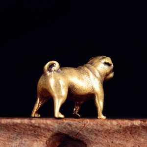 Statuetta in Ottone di Bulldog Francese in Miniatura, Decorazione da Scrivania, Simpatica Figurina di Cane Chihuahua, Souvenir Zodiacale - Product Image 3