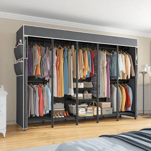 Nhà Máy Oem Odm Nhiệm Vụ Nặng Nề Đa Chức Năng Quần Áo Giá May Mặc Trang Trí Tủ Quần Áo Cửa Không Dệt Gấp Dây Kim Loại Tủ Quần Áo - Product Image 2
