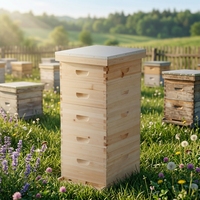 Neuer Langstroth 10-Rahmen 5-Schicht Holz-Bienenstock, Wachsbeschichtetes Komplettes Anfänger-Set, Imkerei-Ausrüstung, Rahmen Nicht Inbegriffen
