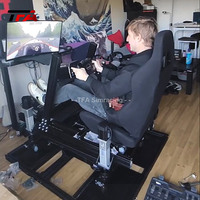 de conducción de coche con soporte de monitor único, kit de simulación de carreras de extrusión de aluminio negro, 4080