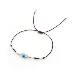 Imported rice beads hand knit Simple Turkish evil Bracelet - Product Image 2