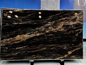 <span class=keywords><strong>Encimeras</strong></span> de Granito Negro Magma Dorado de Brasil, Diseño Moderno de Lujo, Losa Grande Pulida con Capacidad de Solución de Diseño Gráfico - Product Image 5