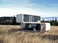 Bureau modulaire préfabriqué en acier européen, conteneur portable, forme de pod Apple, mobile, appartement de 20 pieds, cabine, maison