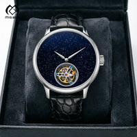 Montre automatique pour femme Migaga avec logo personnalisé, boîtier en acier inoxydable de haute qualité, cadran en cristal saphir, tourbillon mécanique de 24 mm