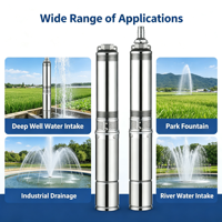 Pompe submersible pour puits profond en acier inoxydable YUNLIU 220V, haute pression, haut débit, pompe à eau d'irrigation, pompe à eau électrique