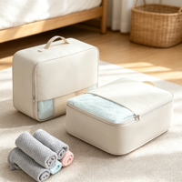 Sac de rangement compressible portable pour vêtements avec maille transparente, organisateur de bagages pour voyage et placard domestique
