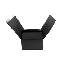 Boîte d'expédition en carton ondulé noir personnalisée avec bande de déchirement, rabats entièrement superposés et impression de logo couleur pour l'e-commerce