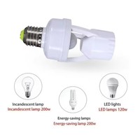 Douille de Lampe E27, Adaptateur à Détection de Mouvement Infrarouge PIR à 360 Degrés, Support d'Ampoule Intelligent, Interrupteur AC 85-265V
