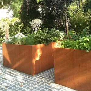 Jardinière en acier corten personnalisée en forme de cube, pot à fleurs en acier corten, jardinières en métal pour jardin - Product Image 5