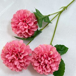 Haute Qualité Artificielle Soie Vert <span class=keywords><strong>Dahlia</strong></span> Fleur Chrysanthème <span class=keywords><strong>Plante</strong></span> pour Mariage Maison Décoration Florale - Product Image 5