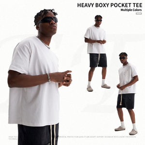 Hot Custom logo Street Loose 100% Cotton Heavyweight 300g Camiseta de manga corta para hombre - Product Image 5