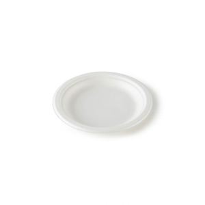 Assiettes jetables biodégradables en bagasse de canne à sucre avec logo personnalisé, blanches, 9''/10''/12'', pour réceptions - Product Image 2