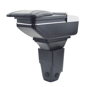 Accoudoir intérieur en cuir de haute qualité, repose-bras avec boîte de rangement en ABS, style de voiture à filetage rouge, adapté à la <span class=keywords><strong>PEUGEOT</strong></span> 206 <span class=keywords><strong>207</strong></span> - Product Image 1