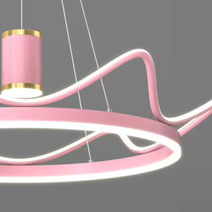 Semplice moderno corona di Led caldo nordico principessa camera da letto ragazza <span class=keywords><strong>lampadario</strong></span> in alluminio metallo camera da letto per bambini - Product Image 6