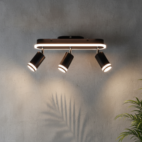 Spot LED linéaire moderne à 3 têtes GU10, éclairage sur rail à intensité variable intelligente en 3 étapes, montage en surface